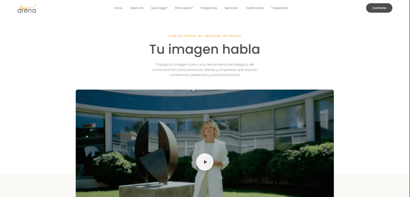 Página de inicio de Dani Arena, consultora de imagen integral