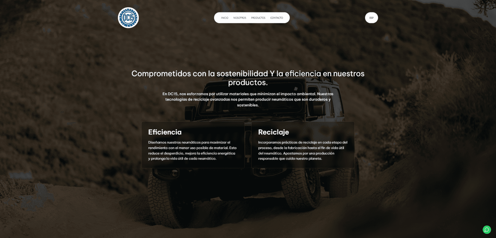 Sección de sostenibilidad del sitio de DC15 SAS
